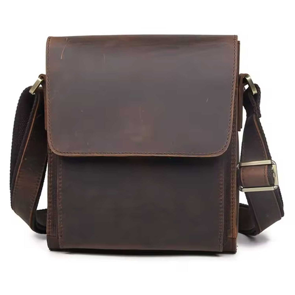 Vintage Leather Messenger Bag for Men