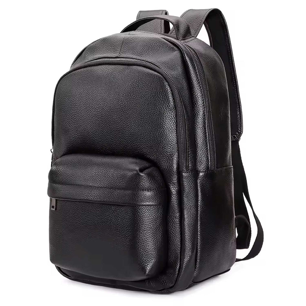 Top-Grain Leather Laptop Backpack for Men