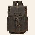 Crazy Horse Leather Laptop Backpack Men