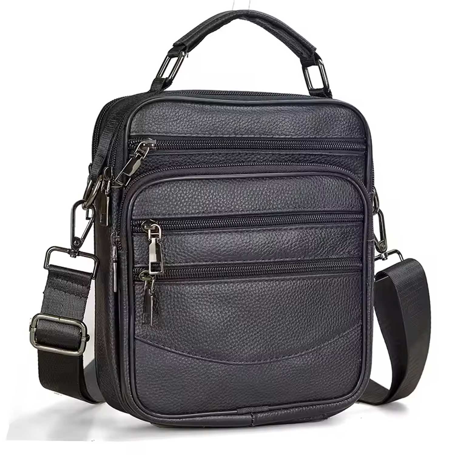 Compact Leather Crossbody Bag for Men