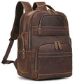 Vintage Crazy Horse Leather Backpack Men