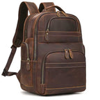 Vintage Crazy Horse Leather Backpack Men