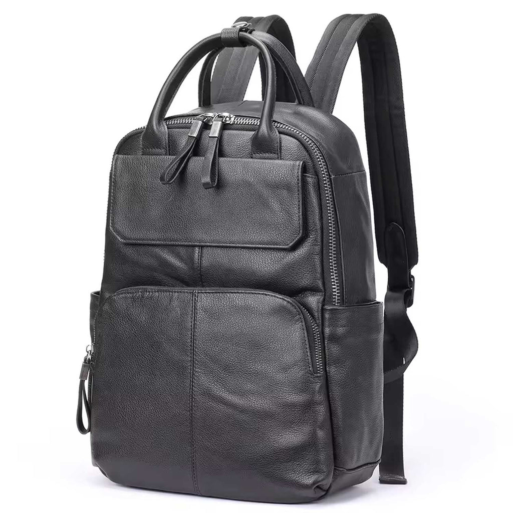 Large Capacity Men's Leather Business Backpack