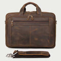 Crazy Horse Leather Laptop Briefcase Men
