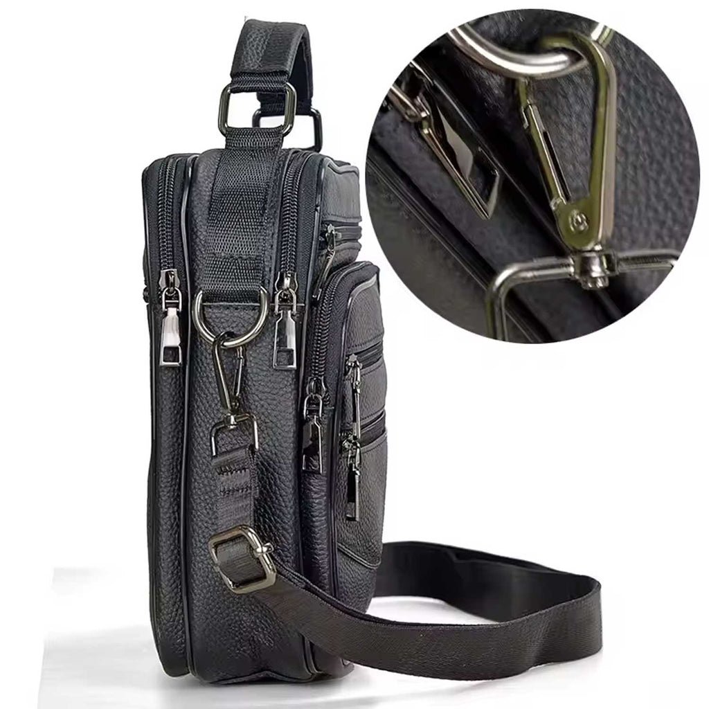 Compact Leather Crossbody Bag for Men