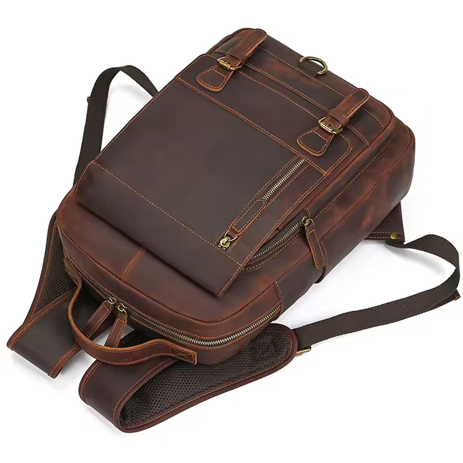Vintage Full Grain Leather Backpack for Men