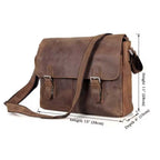 Brown Leather Messenger Bag For Men