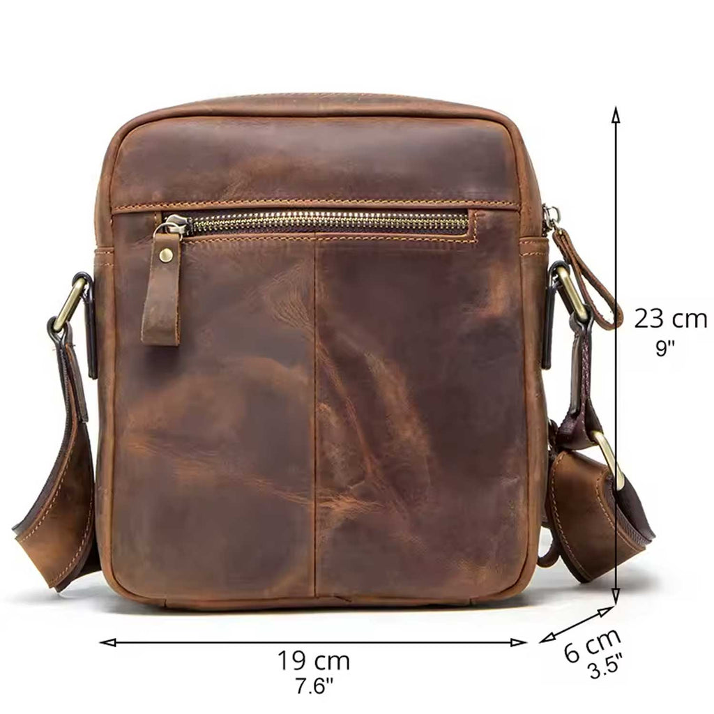 Vintage Leather Messenger Bag for Men