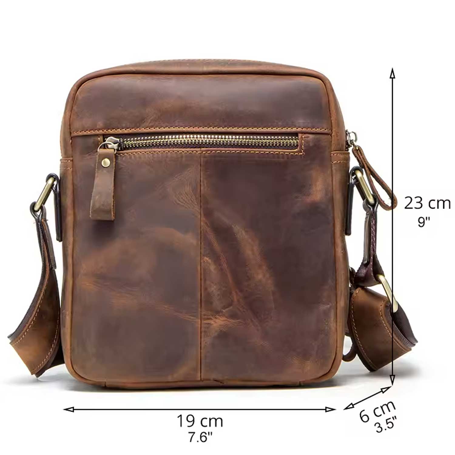 Vintage Leather Messenger Bag for Men