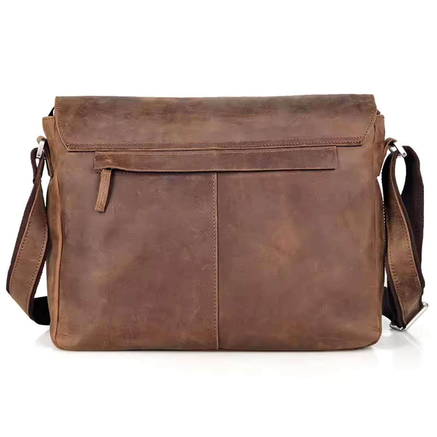 Brown Leather Messenger Bag For Men