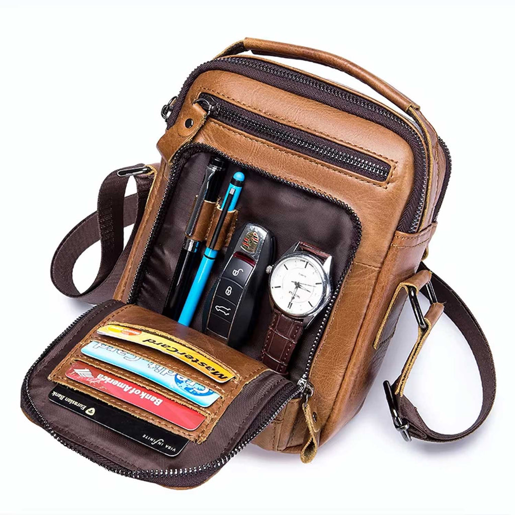 Leather Everyday Shoulder Bag For Men