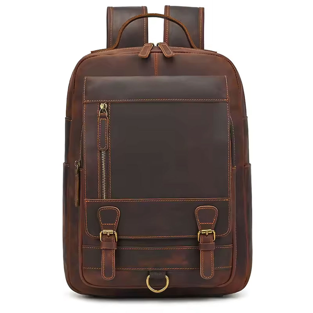 Vintage Full Grain Leather Backpack for Men