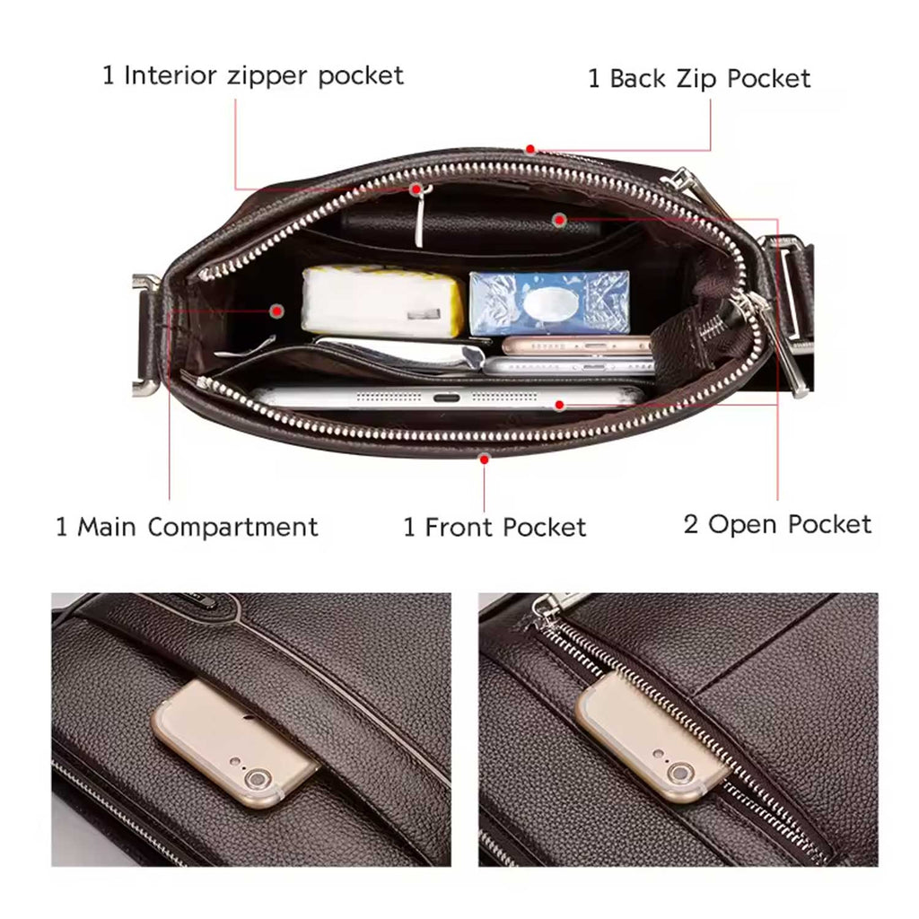 Leather Business Messenger Bag Men