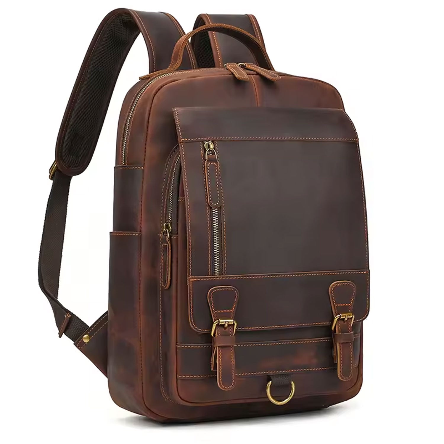 Vintage Full Grain Leather Backpack for Men