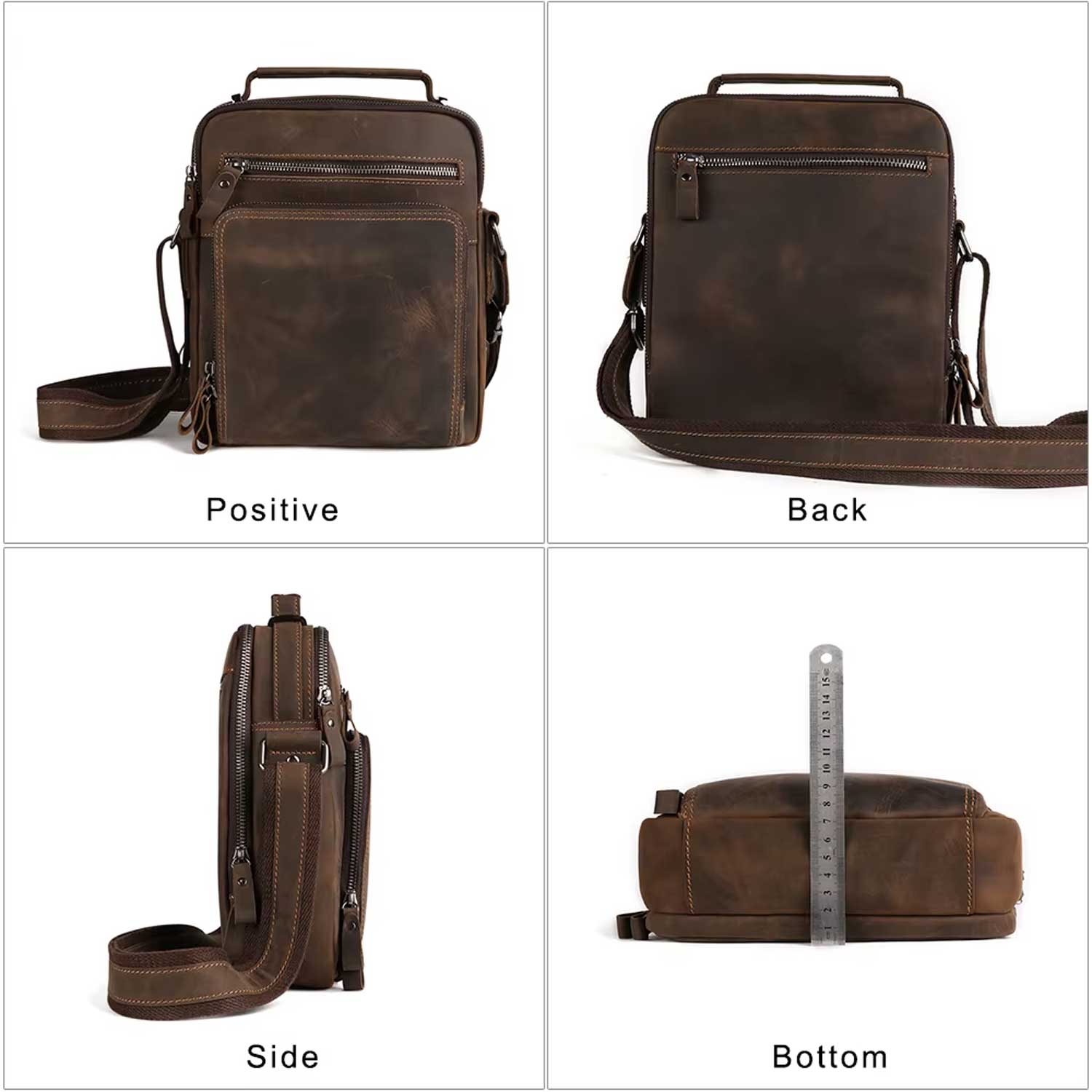 Men's Casual Leather Shoulder Bag