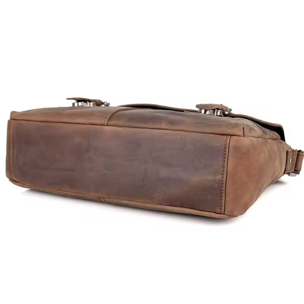 Brown Leather Messenger Bag For Men