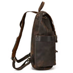 Crazy Horse Leather Laptop Backpack Men