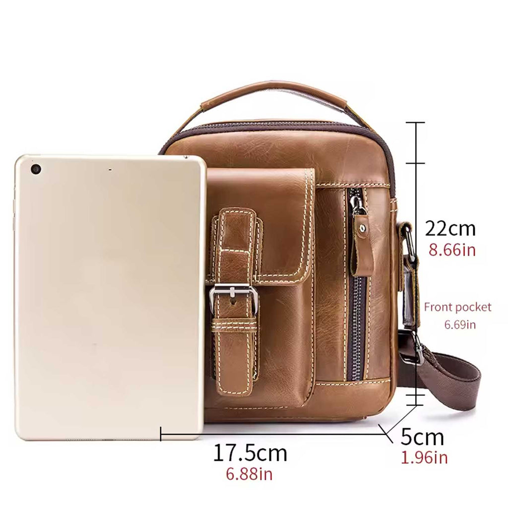 Cowhide Leather Crossbody Bag for Men