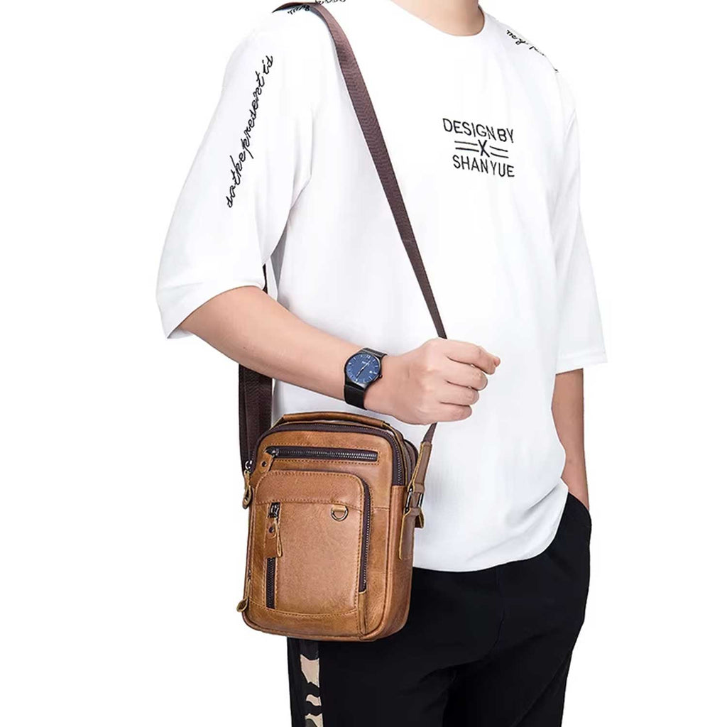 Leather Everyday Shoulder Bag For Men
