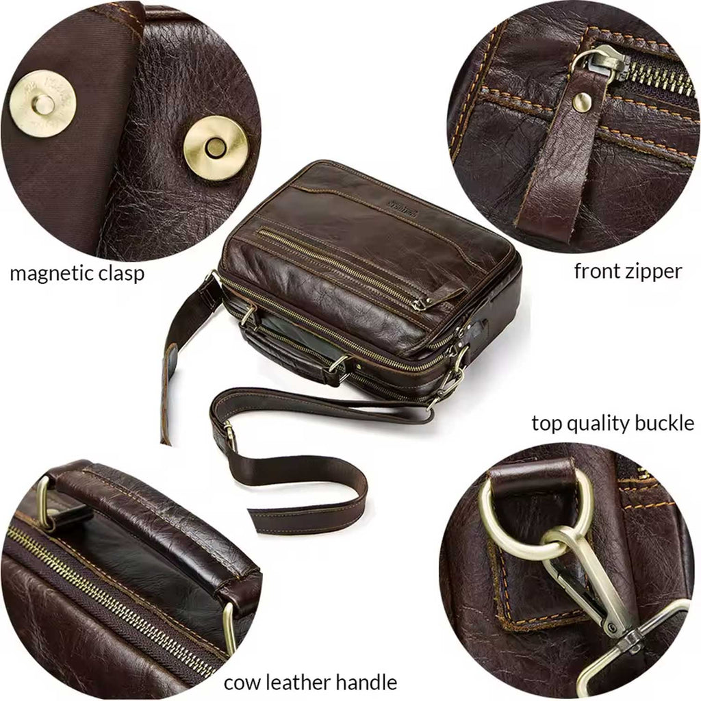 Leather Messenger Laptop Bag for Men