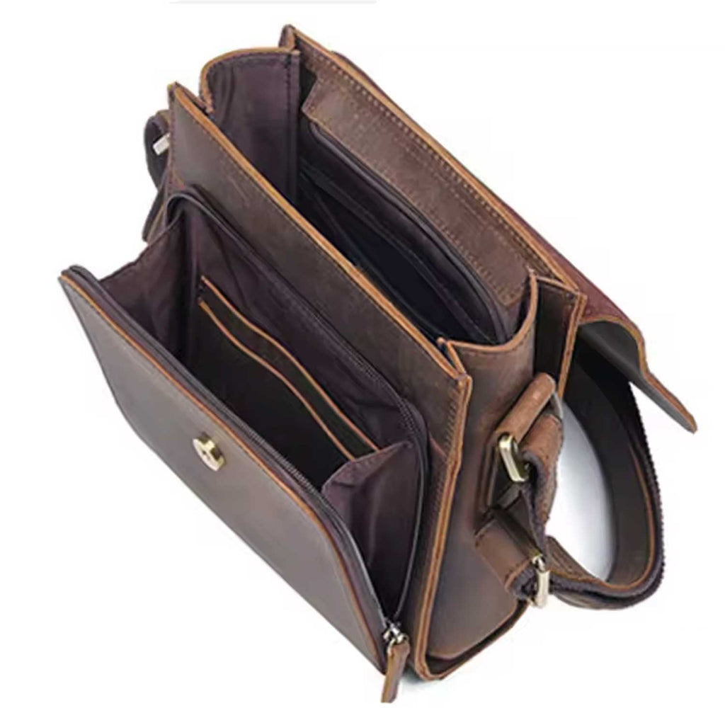Vintage Leather Messenger Bag for Men