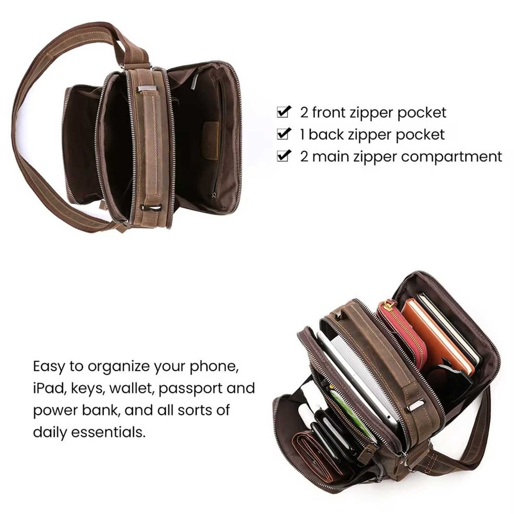Men's Casual Leather Shoulder Bag