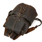 Crazy Horse Leather Laptop Backpack Men