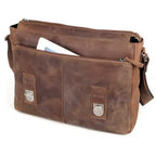 Brown Leather Messenger Bag For Men