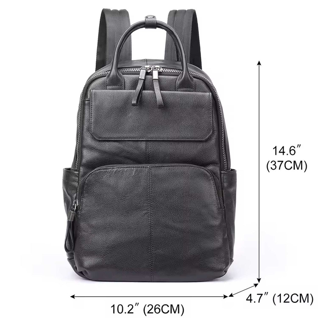 Large Capacity Men's Leather Business Backpack