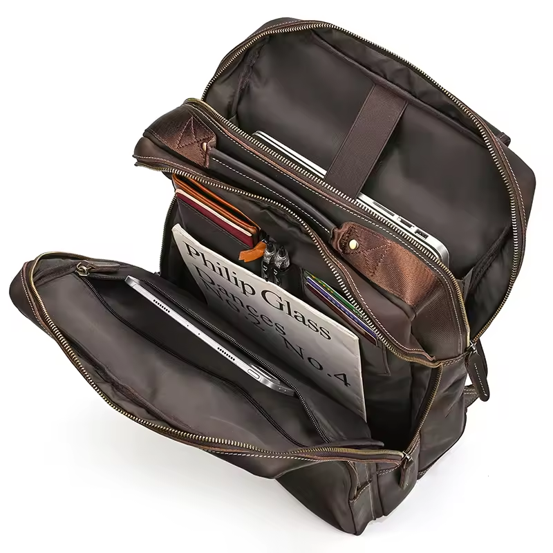 Extra Large Leather Travel Backpack Men