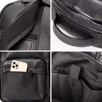 Top-Grain Leather Laptop Backpack for Men
