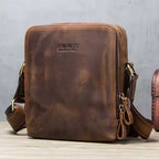 Vintage Leather Messenger Bag for Men