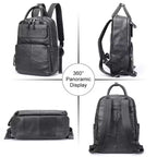 Large Capacity Men's Leather Business Backpack