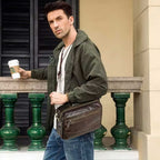 Leather Messenger Laptop Bag for Men