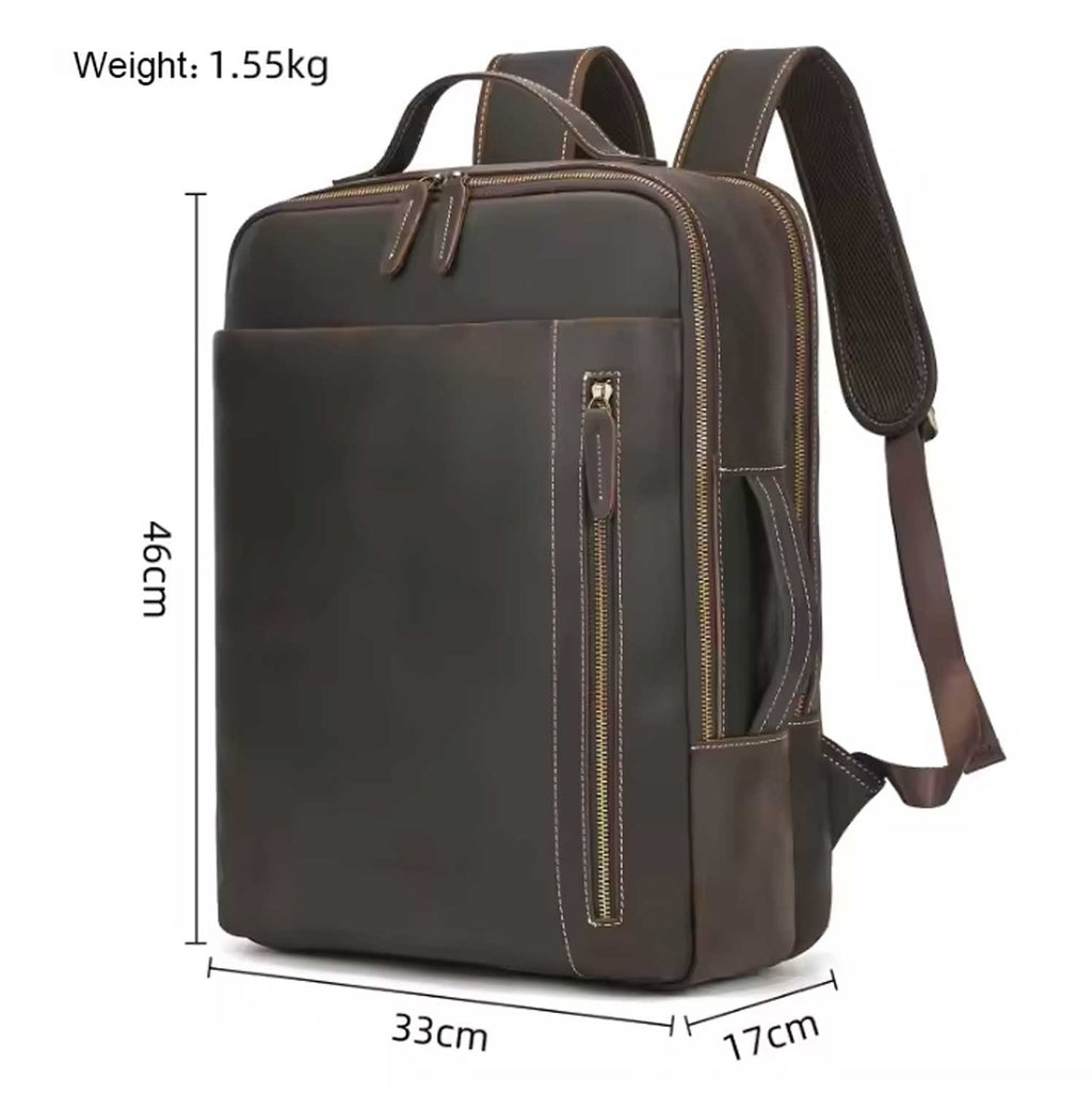 Men's Vintage Leather Laptop Backpack