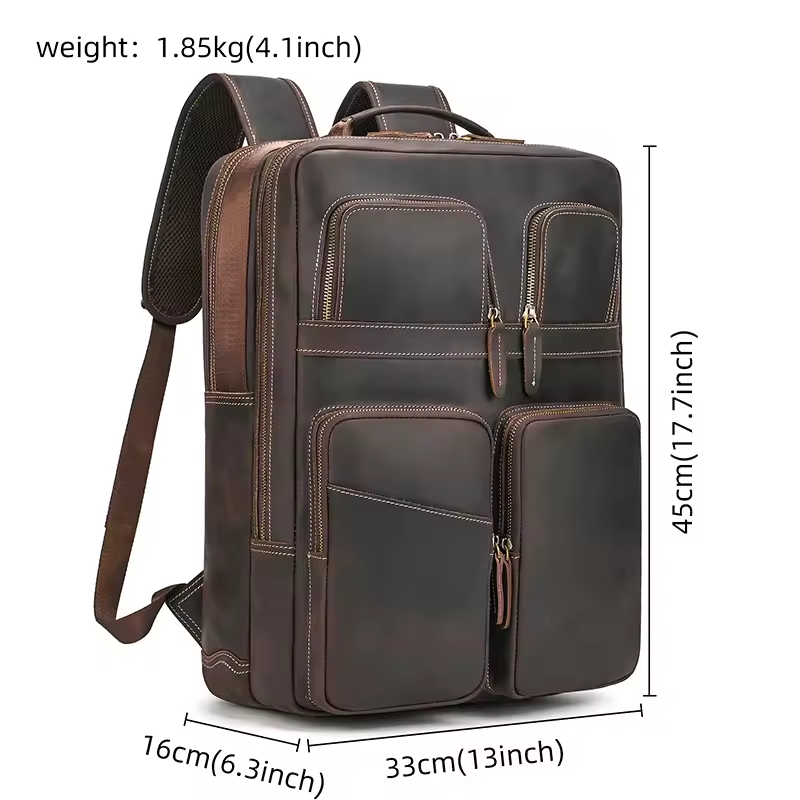 Extra Large Leather Travel Backpack Men