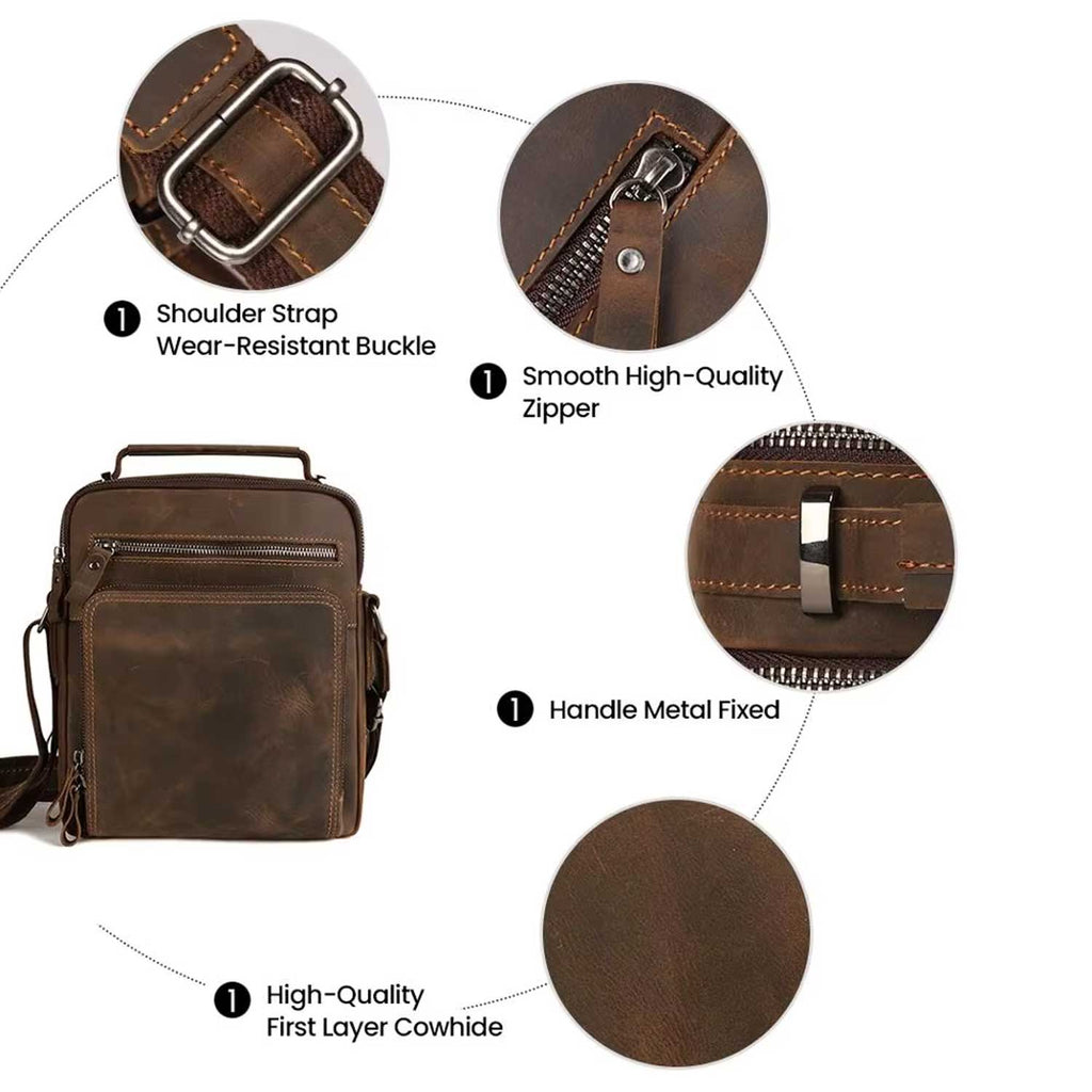 Men's Casual Leather Shoulder Bag