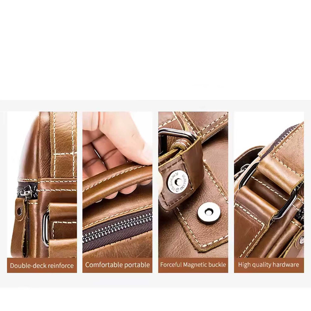 Cowhide Leather Crossbody Bag for Men