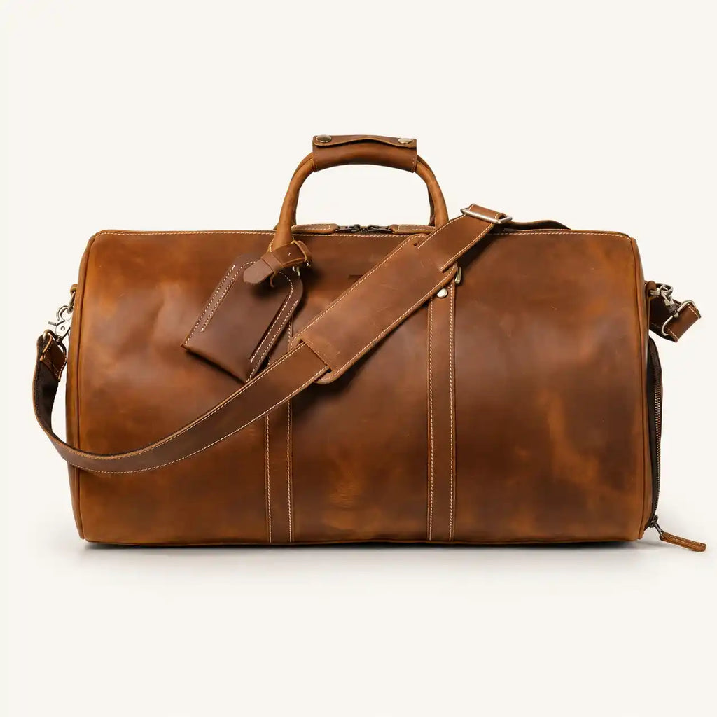 Cow Leather Brown Duffle bag