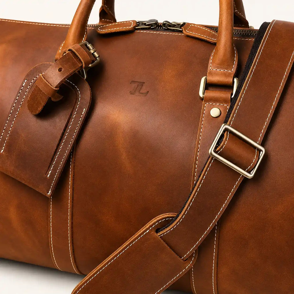 Cow Leather Brown Duffle bag