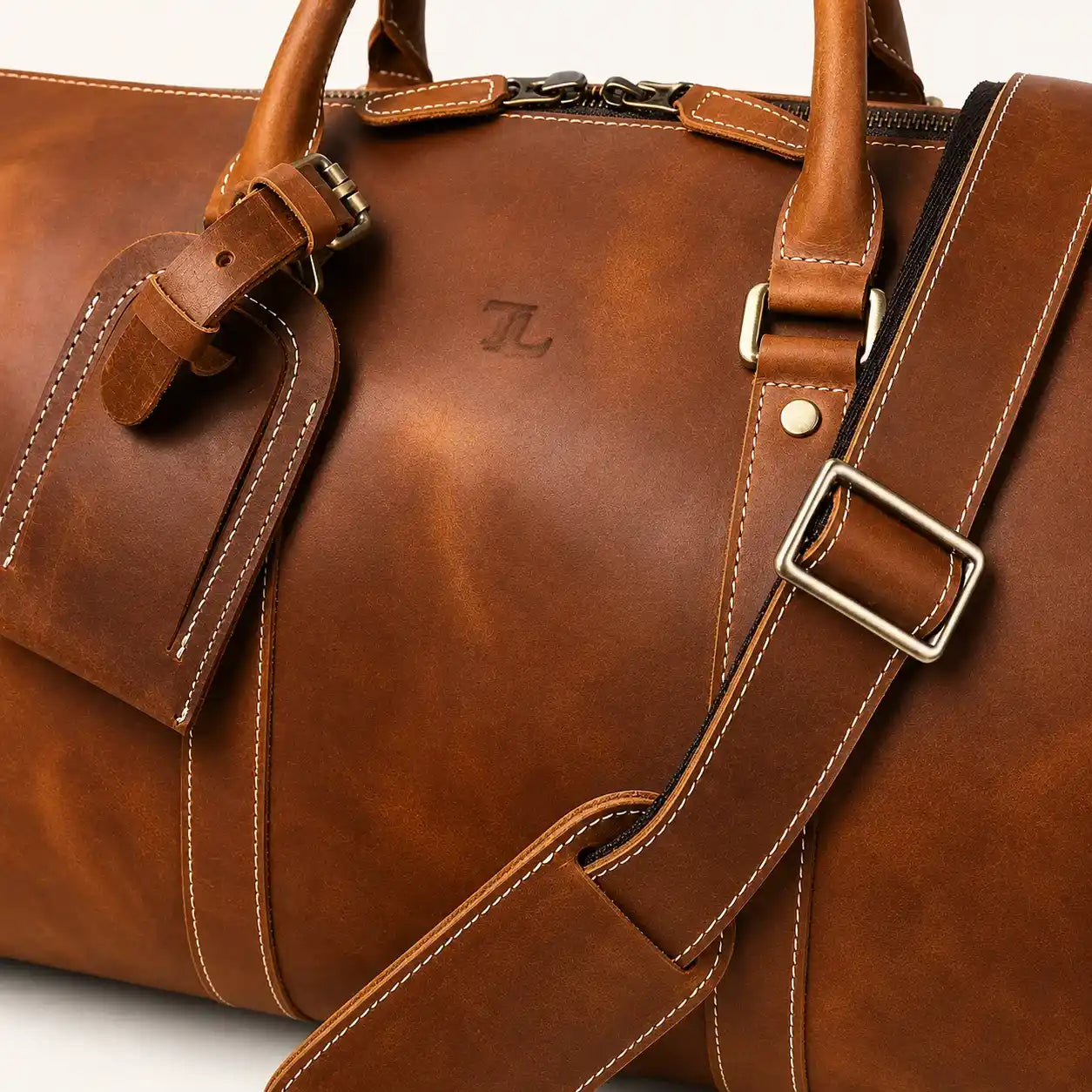 Cow Leather Brown Duffle bag