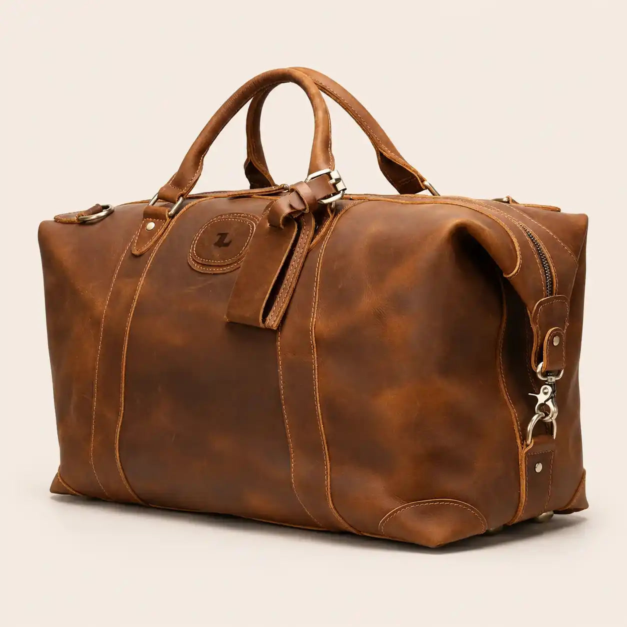 Buffalo Leather Duffle Bag for Men