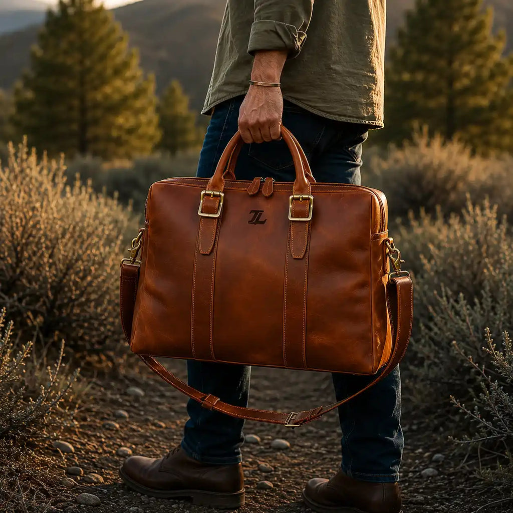 Vintage Full Grain Leather Briefcase