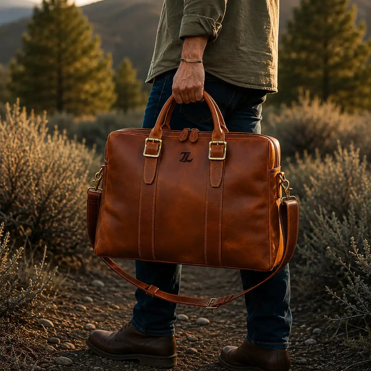 Vintage Full Grain Leather Briefcase