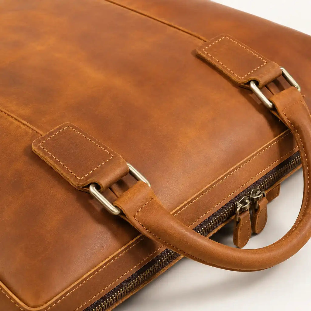 Vintage Full Grain Leather Briefcase