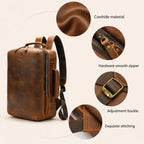 Travel Leather Laptop Backpack