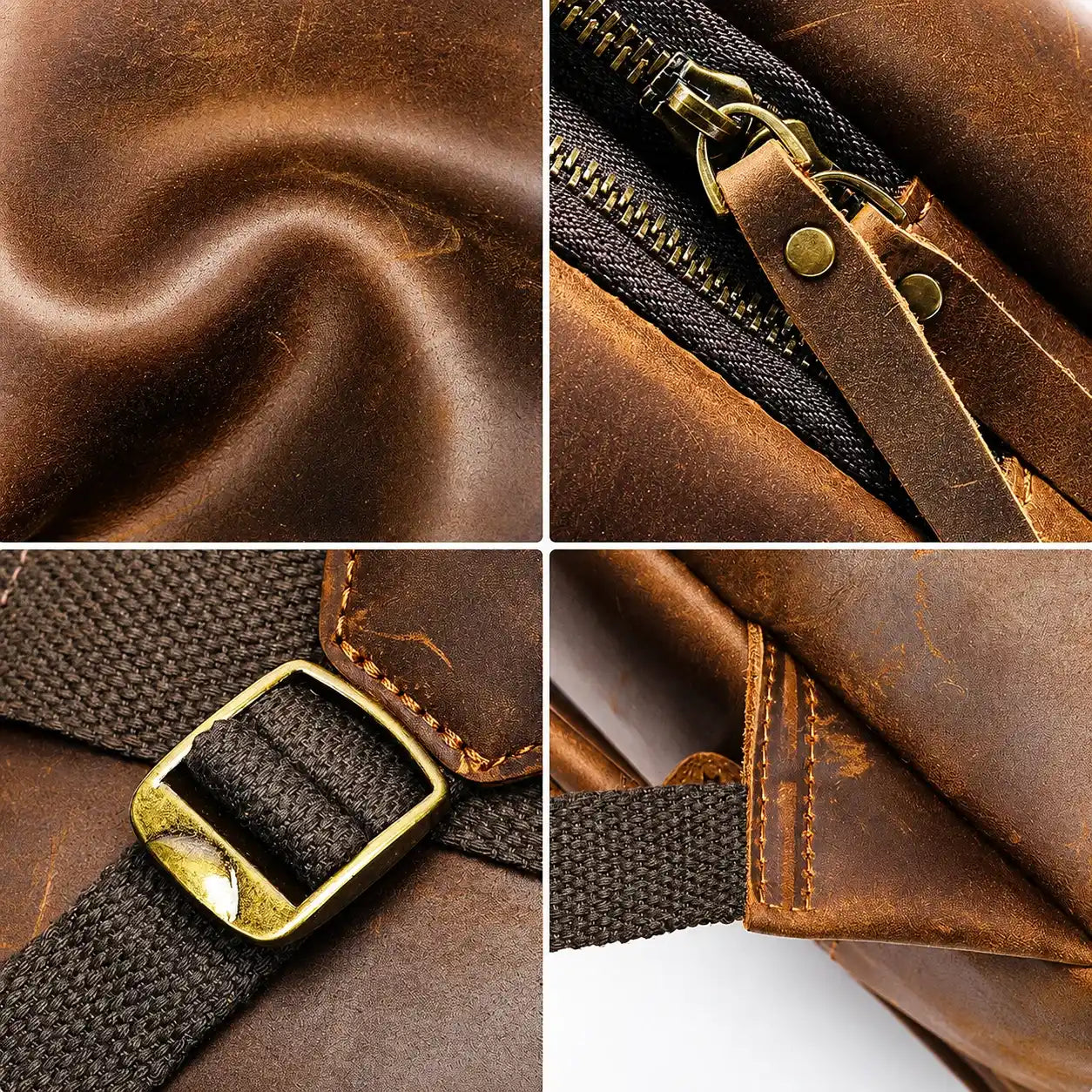 Travel Leather Laptop Backpack