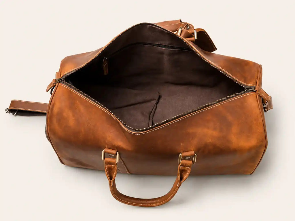 Cow Leather Brown Duffle bag