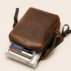 Travel Leather Laptop Backpack