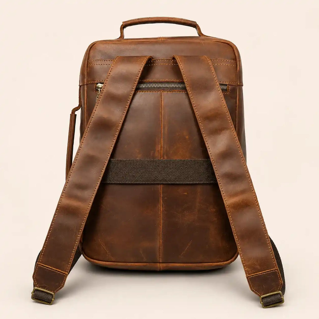 Travel Leather Laptop Backpack